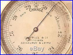 Antique TURNBULL & CO, EDINBURGH Gilt Brass Pocket Barometer Altimeter, 1894