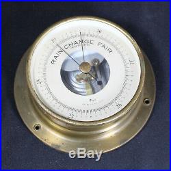 Antique Taylor Asheville, NC Brass & Glass Maritime Naval Barometer