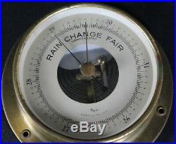 Antique Taylor Asheville, NC Brass & Glass Maritime Naval Barometer