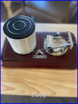 Antique Taylor Cyclo Stormograph Recording Barograph, Wood & Glass