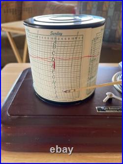 Antique Taylor Cyclo Stormograph Recording Barograph, Wood & Glass