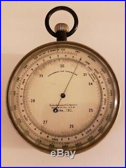 Antique Taylor Industries Rochester NY USA No. 785 Pocket Barometer / Altimeter
