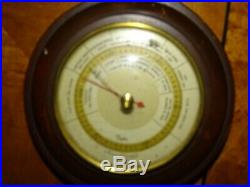 Antique Taylor Stormoguide Banjo Wood Barometer And Thermometer-Good Condition