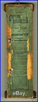 Antique The Cottage barometer or storm glass and Thermometer Combined