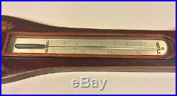 Antique Tognetti & Co Weather Station with Shell Inlay in Wood Case Glass Tubes