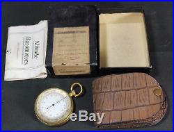 Antique Tycos Short & Mason 2021 London Pocket Altitude Barometer in Box with Case