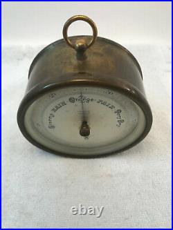 Antique Tycos Short & Mason London Brass Barometer in Box Compensated for Temp