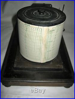Antique USA Wood & Glass Taylor Cycle Stormograph Barograph Recording Barometer