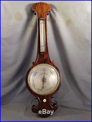 Antique VICTORIAN Nagretti & Zambra WEATHER STATION Thermometer BANJO BAROMETER