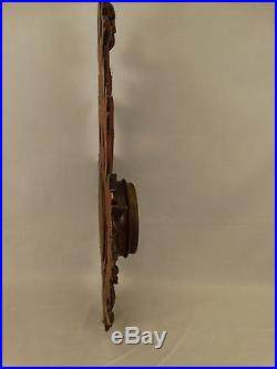 Antique VICTORIAN type FRENCH B Ledru WOOD CARVED Wall BAROMETER Weather Station