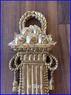 Antique Venetian Italian PALLADIO Gold Gilt Hand Carved Wood Barometer Large 35