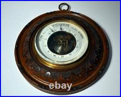 Antique Veranderlich Barometer Carved Wood Case A. Silo Flensburg Germany