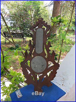 Antique Veranderlich Berlin German carved Black Forest Aneroid Banjo Barometer