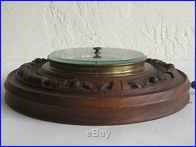 Antique Veranderlich German Black Forest Carved Wood Nautical Ships Barometer