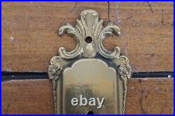 Antique Victorian Art Nouveau Cast Brass Wall Hanging Alcohol Thermometer 8.5