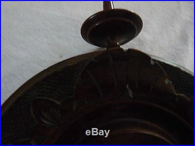 Antique Victorian Barometer Thermometer Wood Works Late1800's