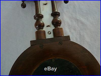 Antique Victorian Barometer Thermometer Wood Works Late1800's