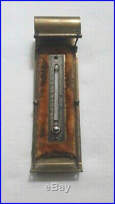 Antique Victorian Brass Desk Toboggan Thermometer