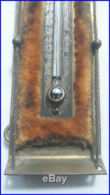 Antique Victorian Brass Desk Toboggan Thermometer