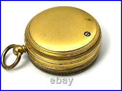 Antique Victorian Brass Pocket Barometer Adie & Wedderburn, Edinburgh With Case