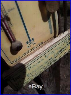 Antique Victorian Era St Pancras Ironworks London Ad Sign Barometer Thermometer