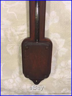 Antique Victorian Mahogany Stick Barometer Unknown Maker