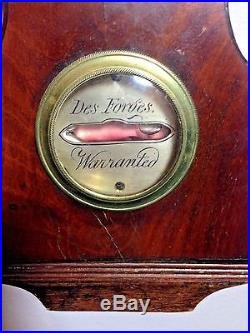 Antique Victorian Wall Weather Station Barometer Banjos Style Wood Encased