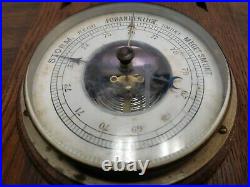 Antique Victorina RC Barometer Thermometer Oak Black Forest Carved