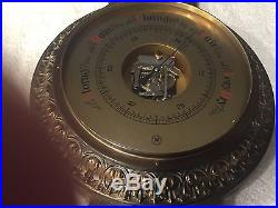 Antique Vintage Brass Barometer Thermometer Made Germany 30 in the 1940's