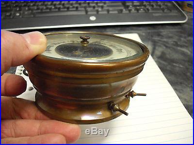 Antique/Vintage Germany Rudolph Schmidt Co Rochester NY Brass & Glass Barometer