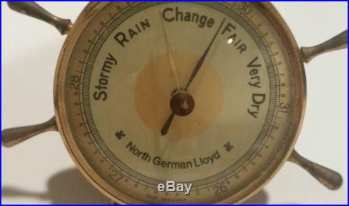 Antique Vintage North German Lloyd Barometer Nautical Decor Art Deco, W. Germany