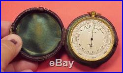 Antique Vintage Pocket Barometer Aneroid Compensated I. Brandli Basel 45mm