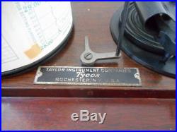 Antique Vintage TAYLOR CYCLO STORMOGRAPH Barograph Recording Barometer withCharts