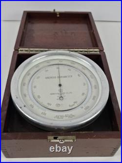 Antique WWII Pratt & Whitney Cased Nautical Aneroid Barometer Nihon Kisho JAPAN