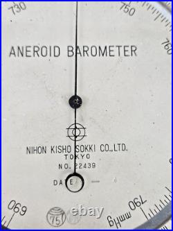 Antique WWII Pratt & Whitney Cased Nautical Aneroid Barometer Nihon Kisho JAPAN