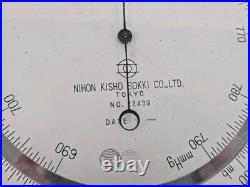 Antique WWII Pratt & Whitney Cased Nautical Aneroid Barometer Nihon Kisho JAPAN