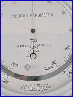 Antique WWII Pratt & Whitney Cased Nautical Aneroid Barometer Nihon Kisho JAPAN
