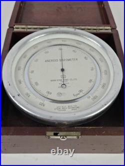 Antique WWII Pratt & Whitney Cased Nautical Aneroid Barometer Nihon Kisho JAPAN