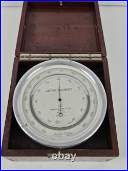 Antique WWII Pratt & Whitney Cased Nautical Aneroid Barometer Nihon Kisho JAPAN