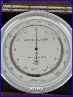 Antique WWII Pratt & Whitney Cased Nautical Aneroid Barometer Nihon Kisho JAPAN