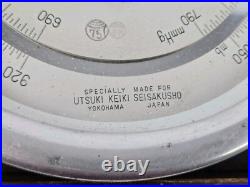Antique WWII Pratt & Whitney Cased Nautical Aneroid Barometer Nihon Kisho JAPAN