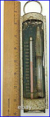 Antique Wall Barometer Storm Glass & Thermometer USA