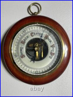 Antique Wall Barometer Weather Instrument Brass Scientific Decor Display