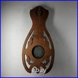 Antique Weather Station Barometer Thermometer in Carved Wood and Beveled Glass Antique Weather Station Barometer Thermometer in Carved Wood and Beveled Glass