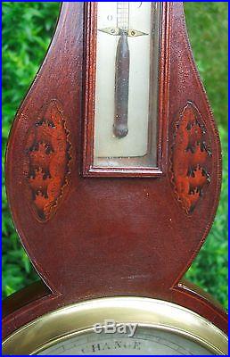 Antique Wheel Barometer With Inlays