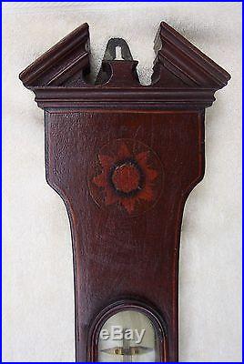 Antique Wheel Barometer With Inlays