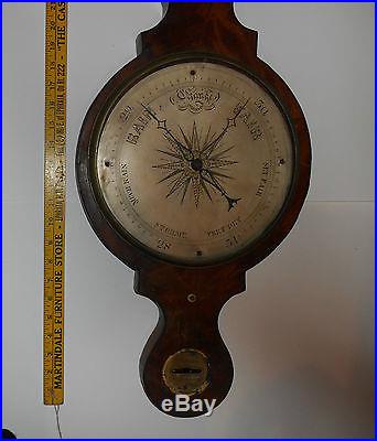 Antique Wheel Wall Barometer J Howard England Project or Parts 44 Inches Long
