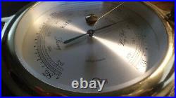 Antique Wood Brass Barigo Germany Ships Boat Marine Weather Clock & Barometer