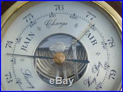 Antique Wood Brass Barigo Germany Ships Boat Yacht Marine Weather Barometer