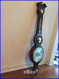 Antique Wood Mahogany Barometer